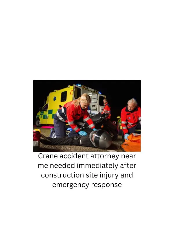 Crane accident attorney near me needed immediately after construction site injury and emergency response