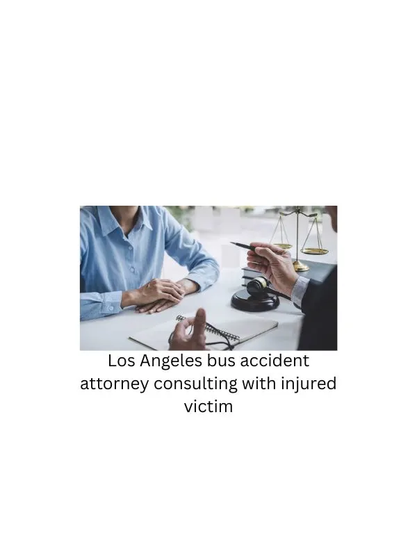 Los Angeles bus accident attorney consulting with injured victim