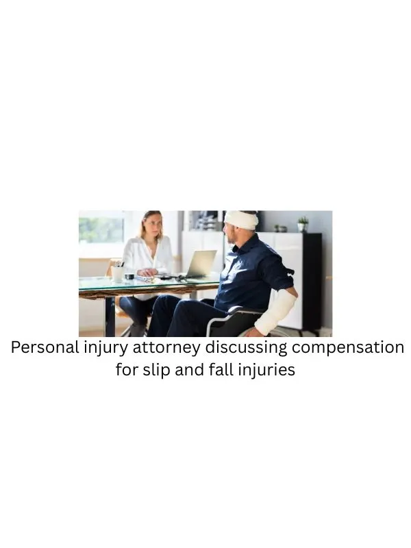 Personal injury attorney discussing compensation for slip and fall injuries