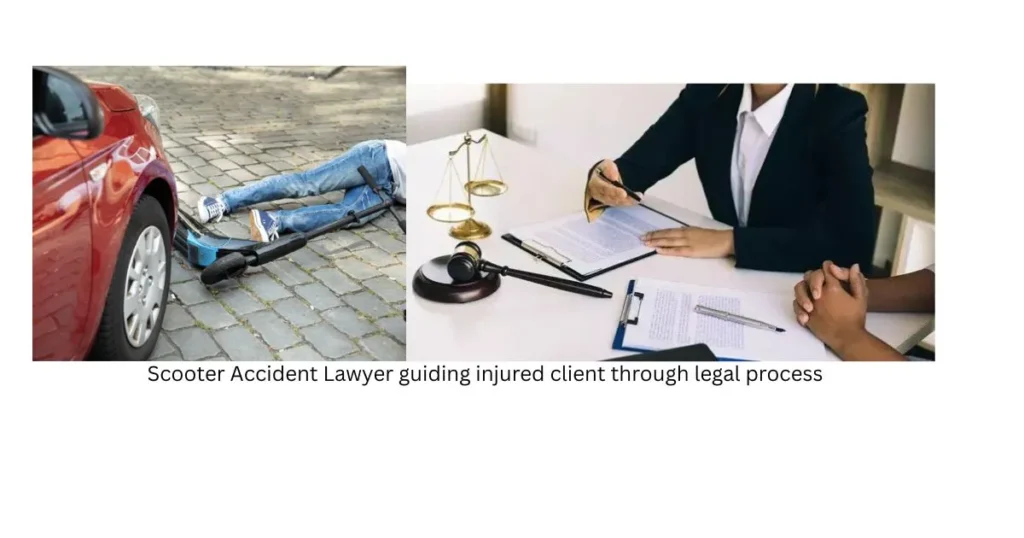 Scooter Accident Lawyer guiding injured client through legal process