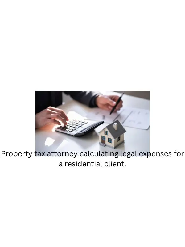 Property tax attorney calculating legal expenses for a residential client.